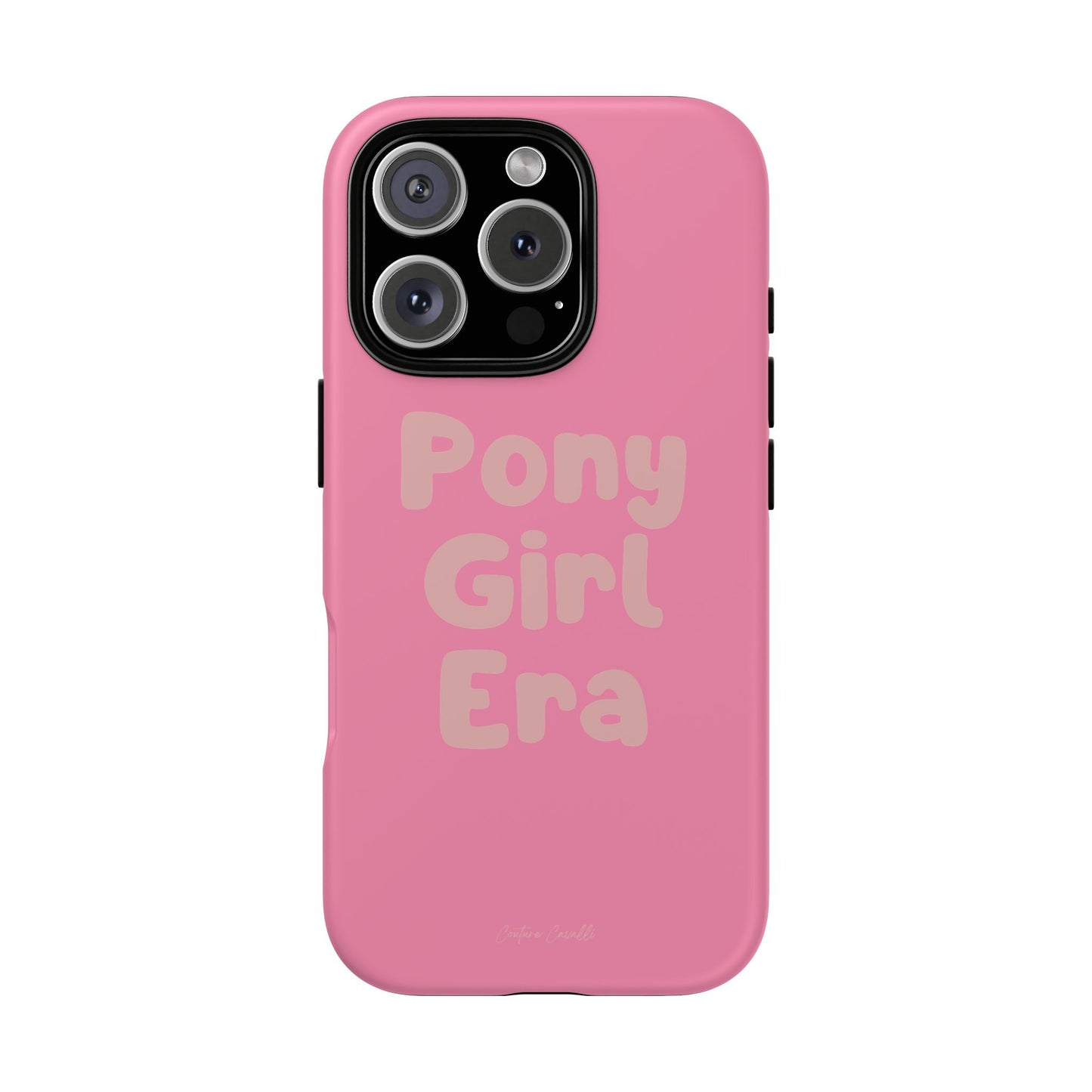 Pony Girl Era Phone Case — Pink Retro Text Protective Tough Case