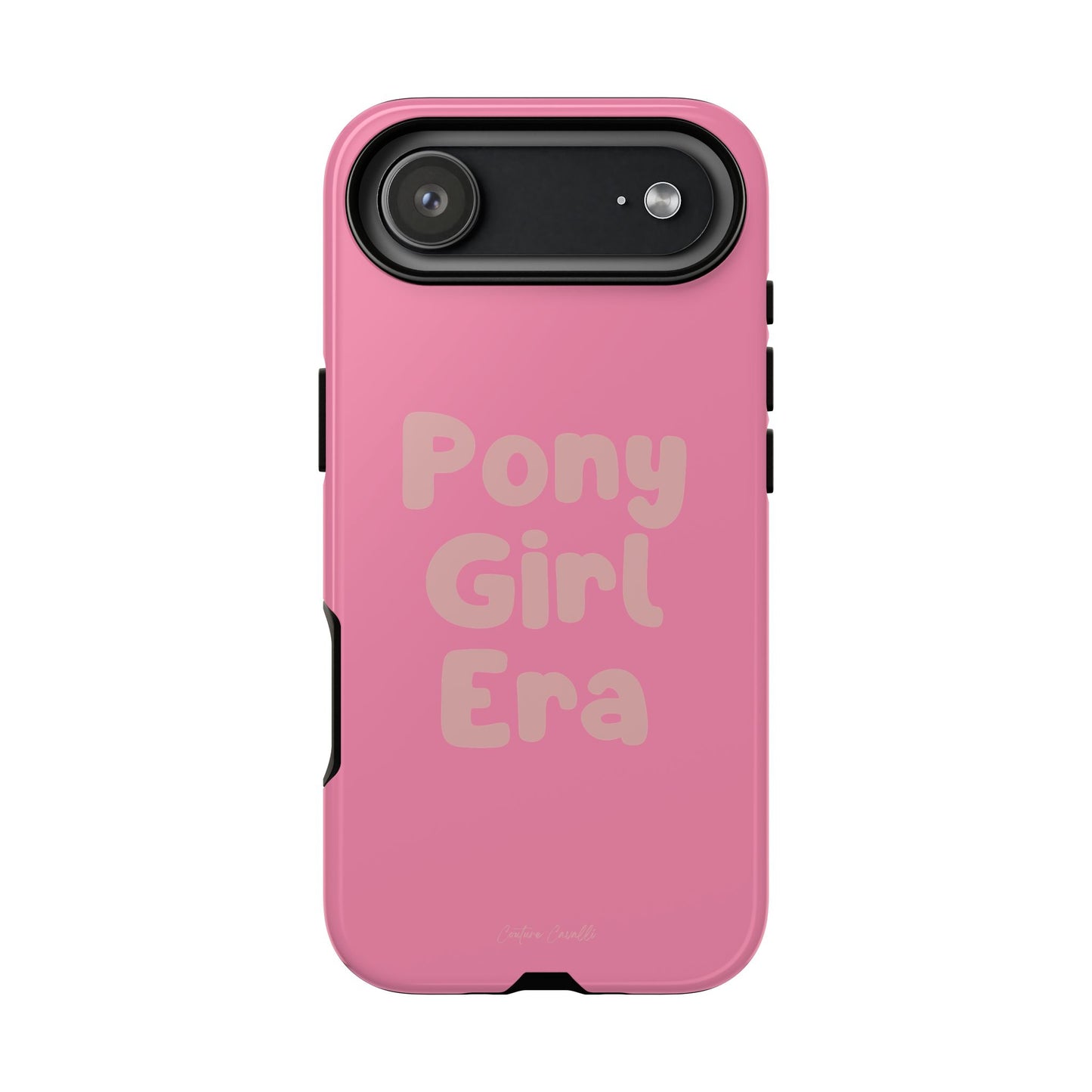 Pony Girl Era Phone Case — Pink Retro Text Protective Tough Case