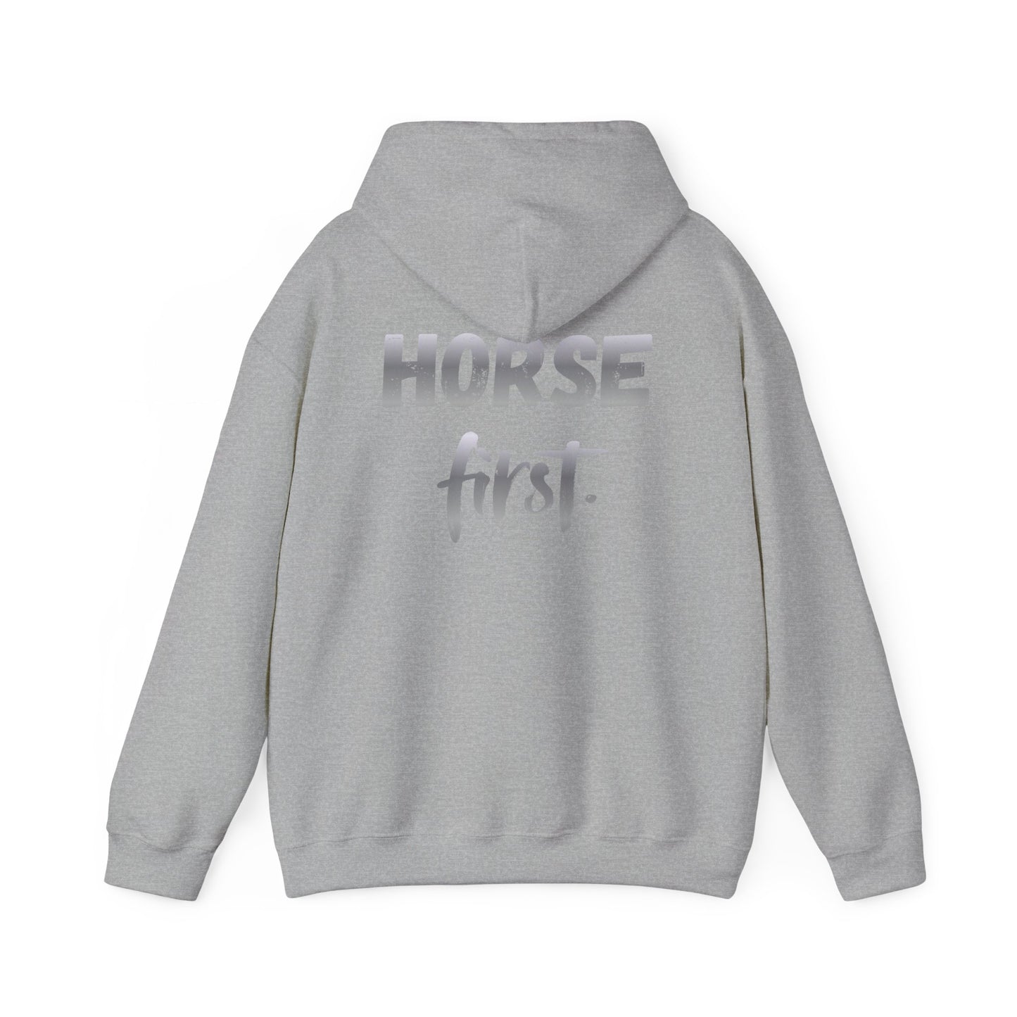 Horse First Hoodie — Equestrian Graphic Hooded Sweatshirt