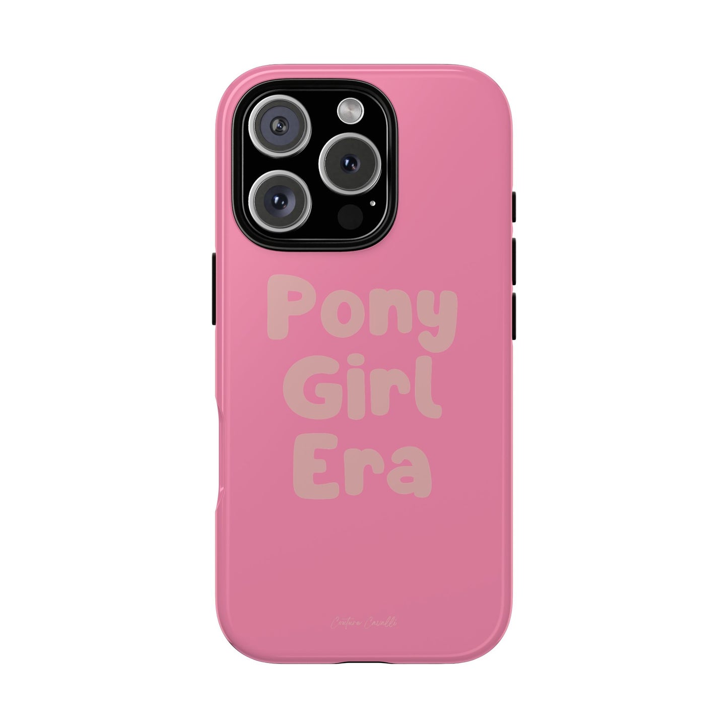 Pony Girl Era Phone Case — Pink Retro Text Protective Tough Case