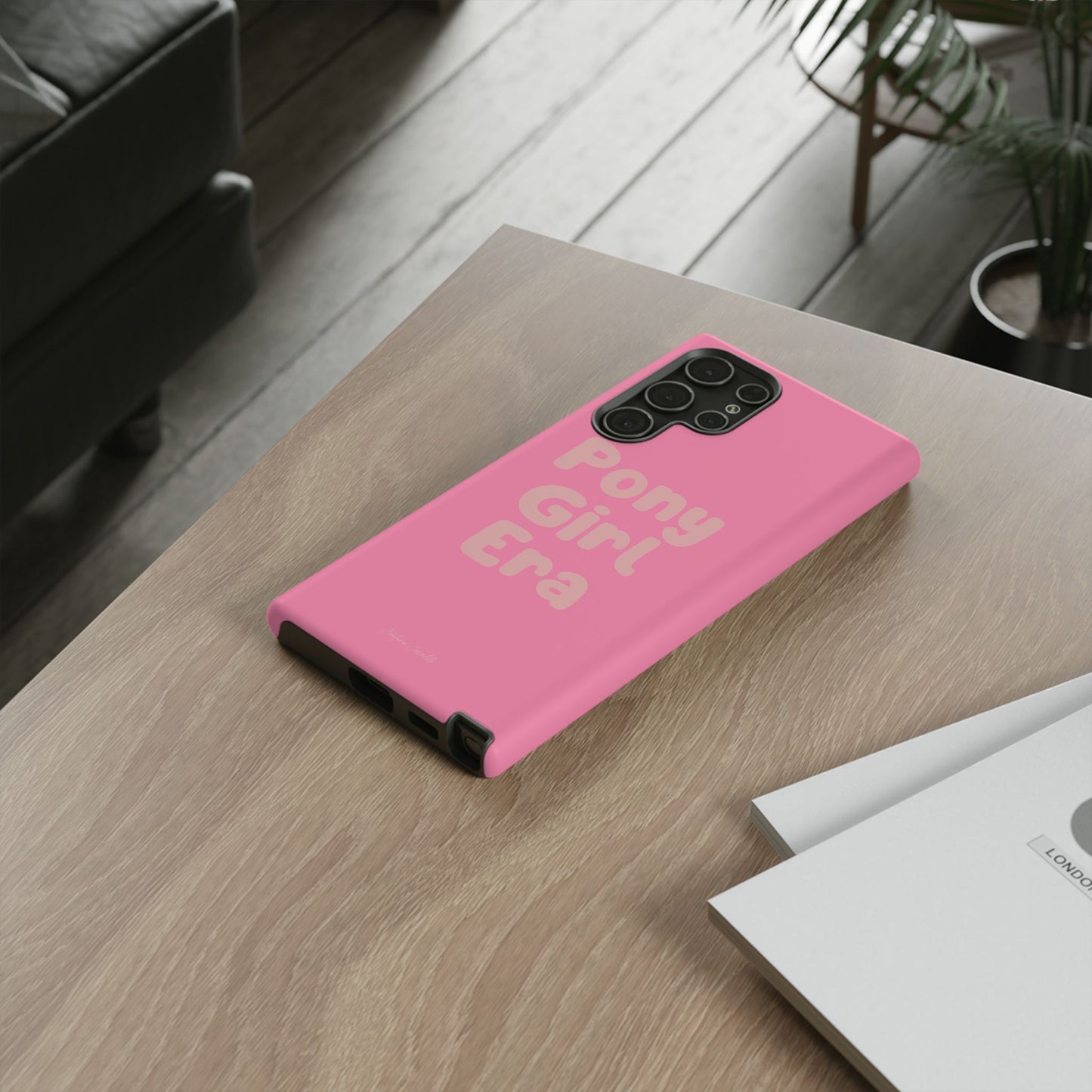 Pony Girl Era Phone Case — Pink Retro Text Protective Tough Case