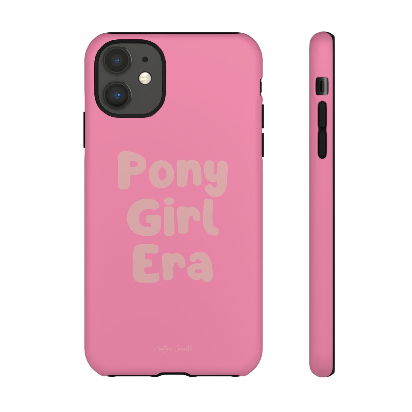 Pony Girl Era Phone Case — Pink Retro Text Protective Tough Case