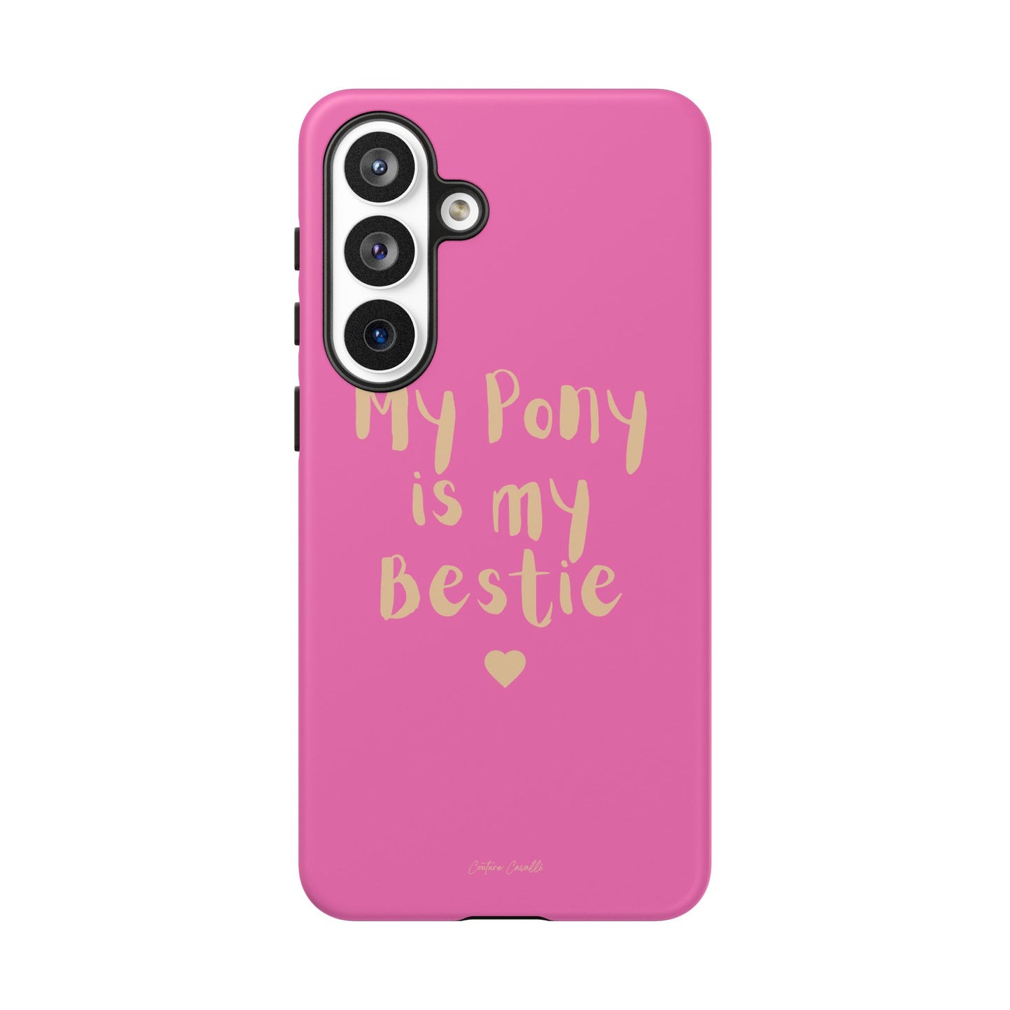 Pink 'My Pony Is My Bestie' Tough Phone Case I Handyhülle I Personalisiert mit Ponynamen