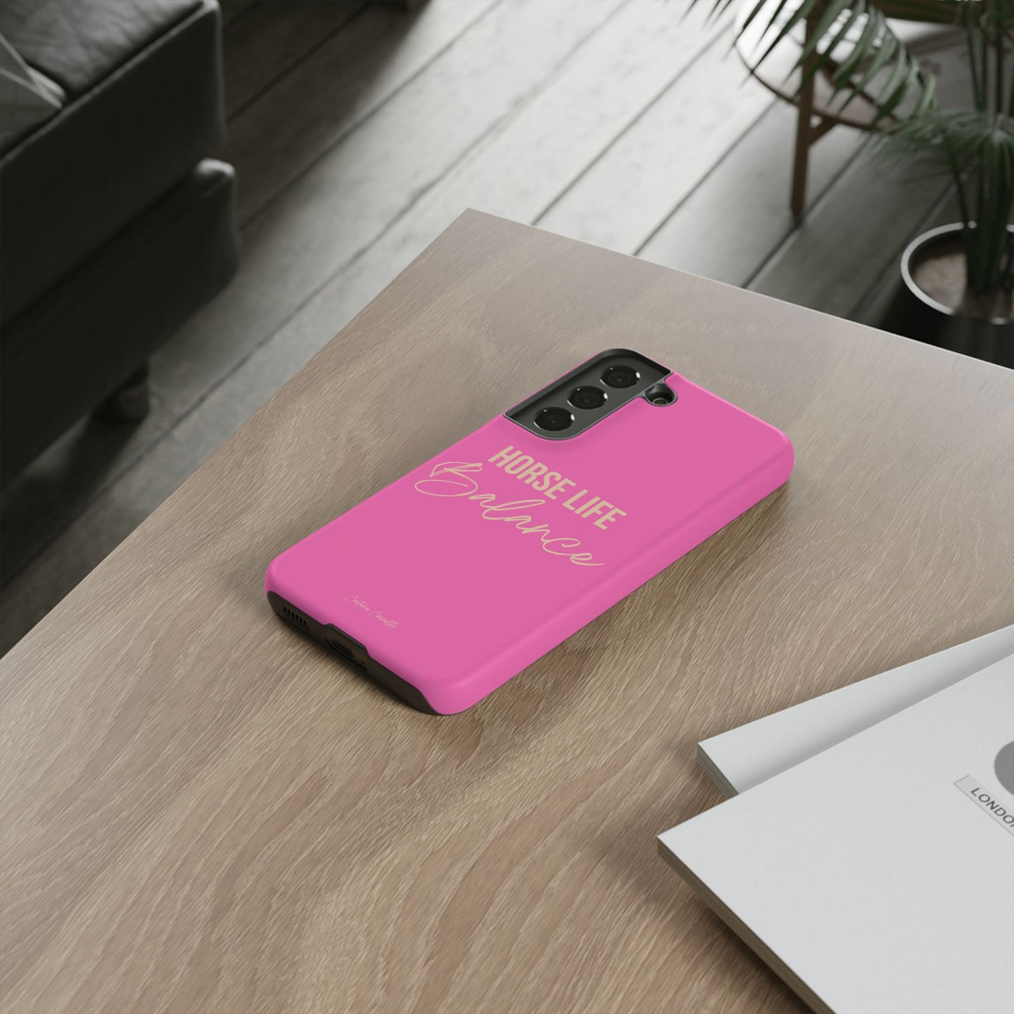 Horse Life Balance Phone Case - Pink Tough Protective Cover