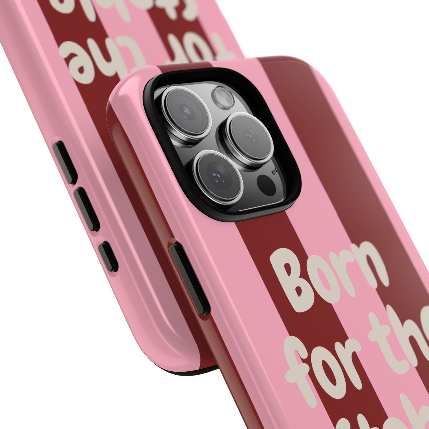 Phone Case — "Born for the Stable" Pink Striped Protective Tough Case