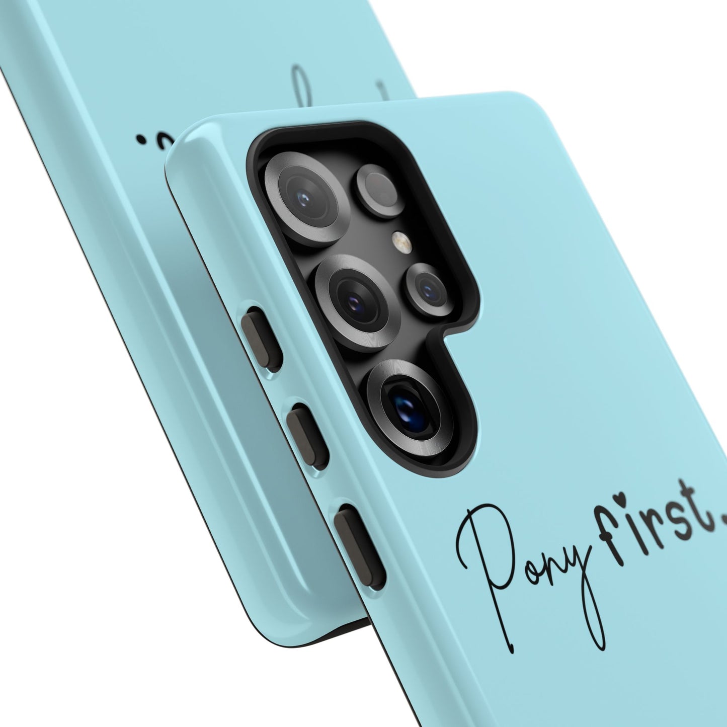 Pony First Phone Case - Protective Tough iPhone Cover with Minimalist Equestrian Script