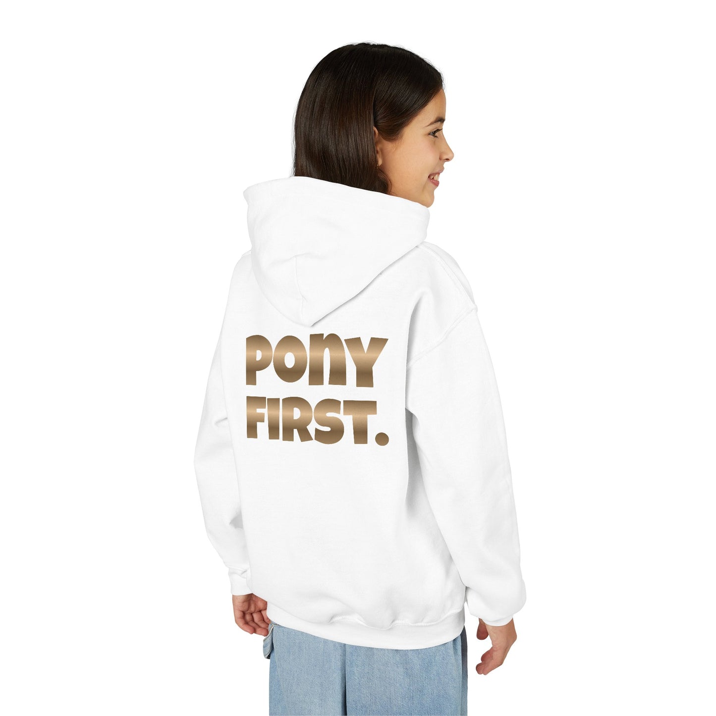 Personalisiert: Pony First Kinder-Hoodie – Mit eigenem Namen oder Ponynamen