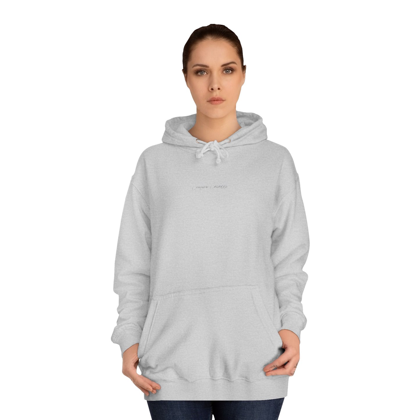 College Hoodie — 'PONY FIRST.' Metallic Back Print, Casual Campus Pullover