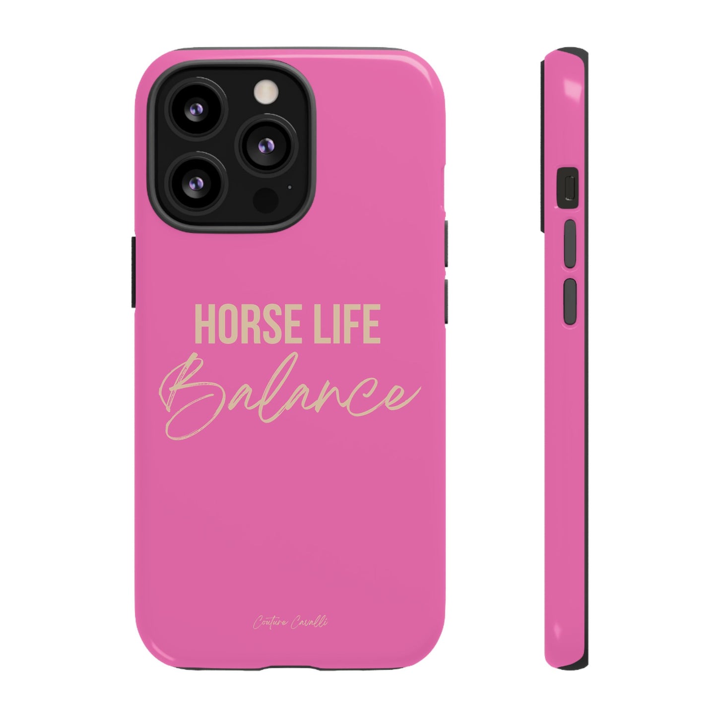 Horse Life Balance Phone Case - Pink Tough Protective Cover