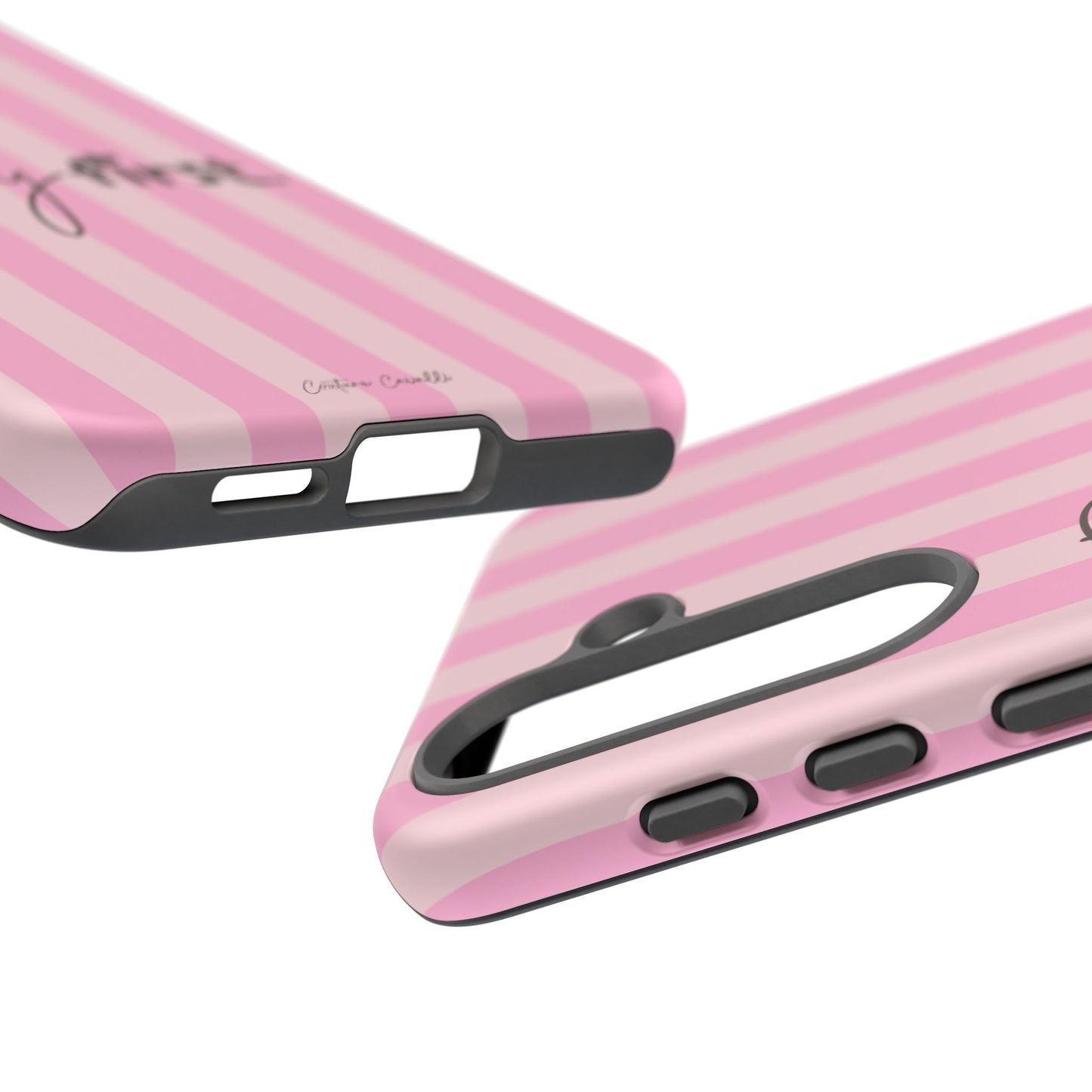Pony First Phone Case — Pink Striped Tough Case for Horse Lovers