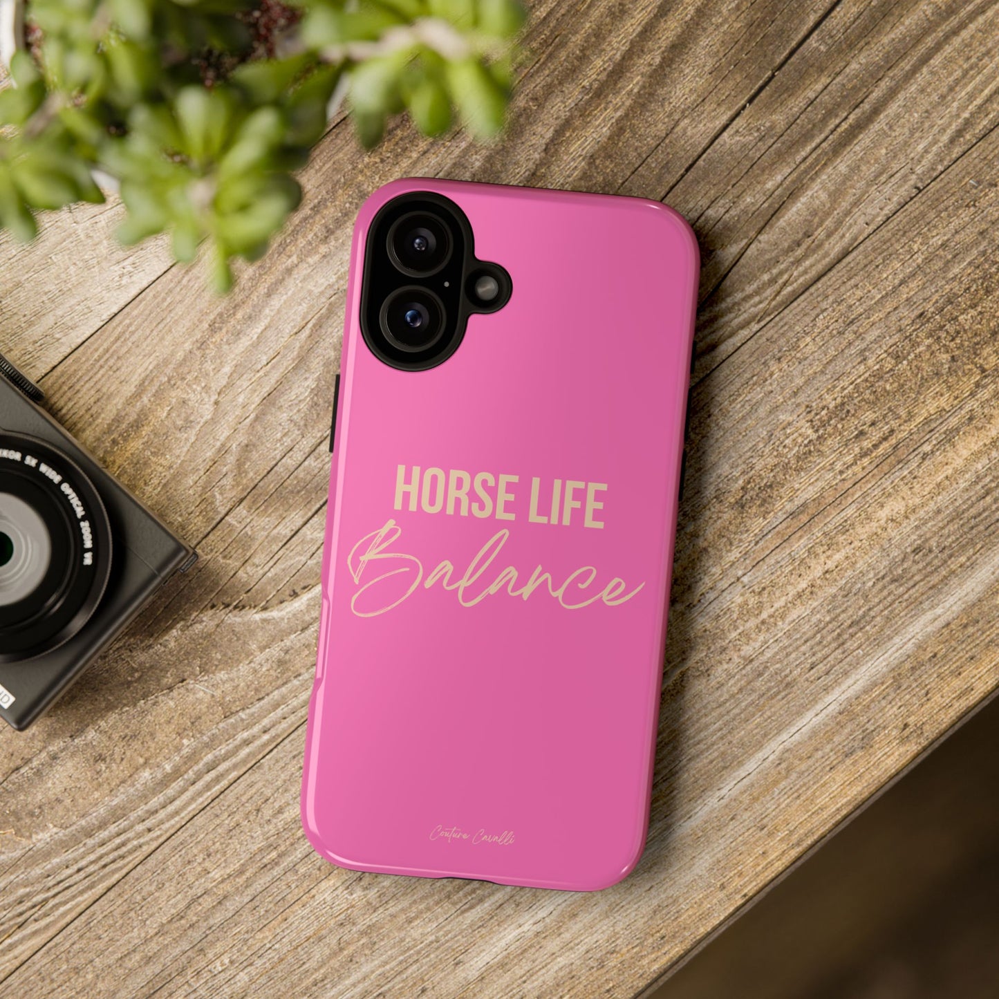 Horse Life Balance Phone Case - Pink Tough Protective Cover
