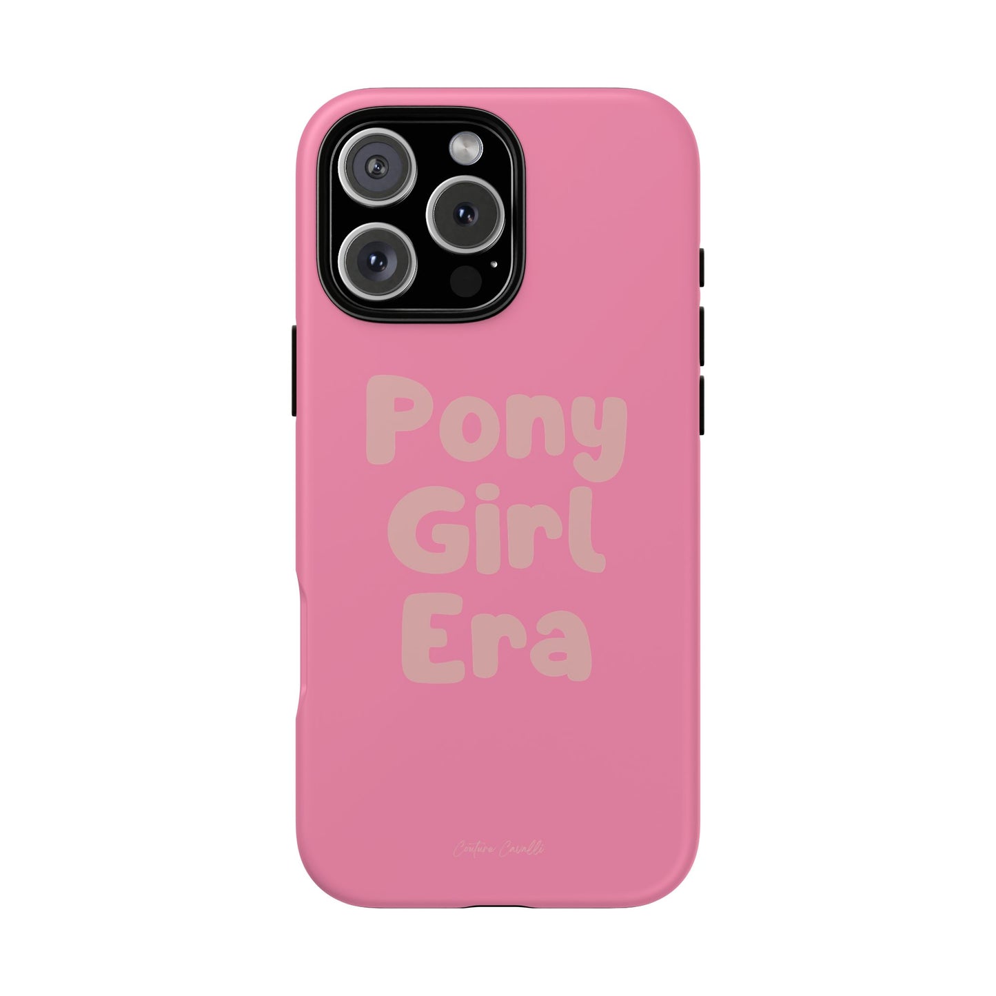 Pony Girl Era Phone Case — Pink Retro Text Protective Tough Case