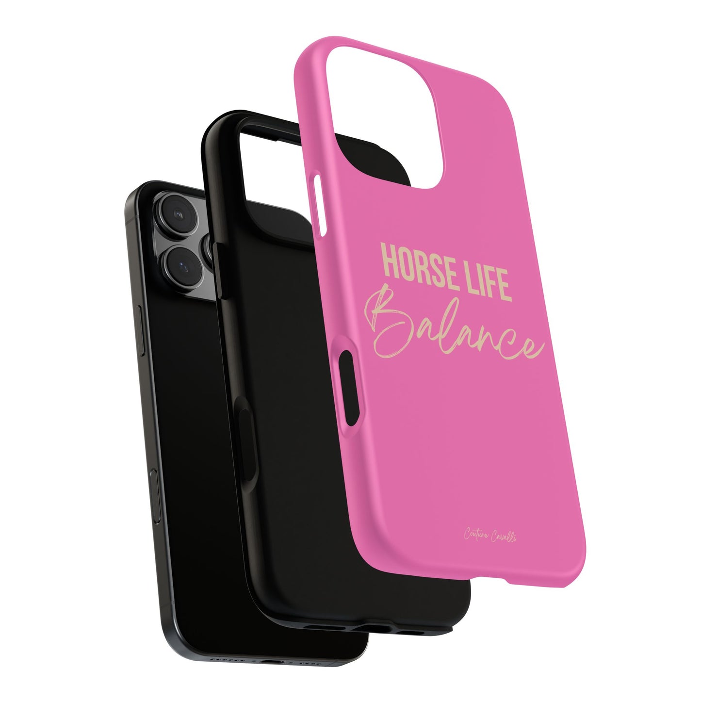 Horse Life Balance Phone Case - Pink Tough Protective Cover