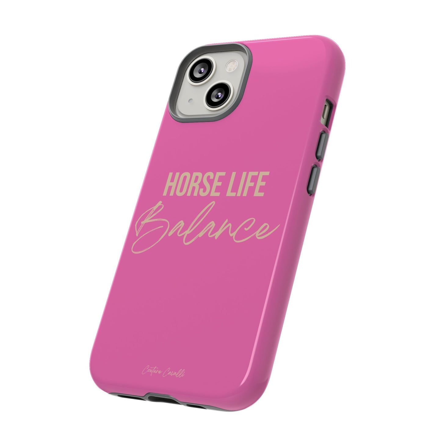 Horse Life Balance Phone Case - Pink Tough Protective Cover