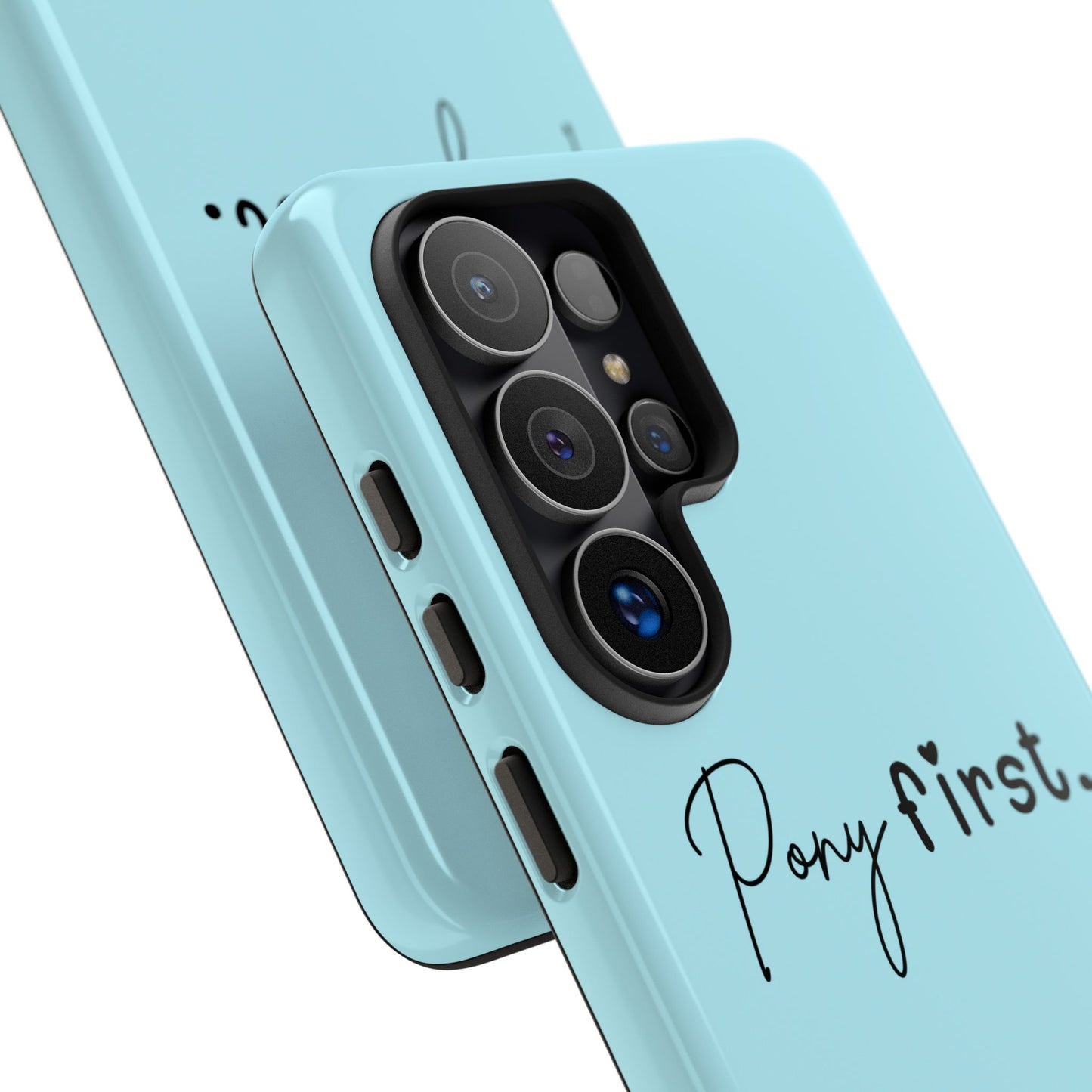 Pony First Phone Case - Protective Tough iPhone Cover with Minimalist Equestrian Script