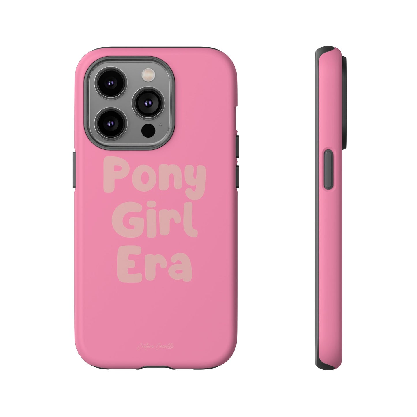 Pony Girl Era Phone Case — Pink Retro Text Protective Tough Case