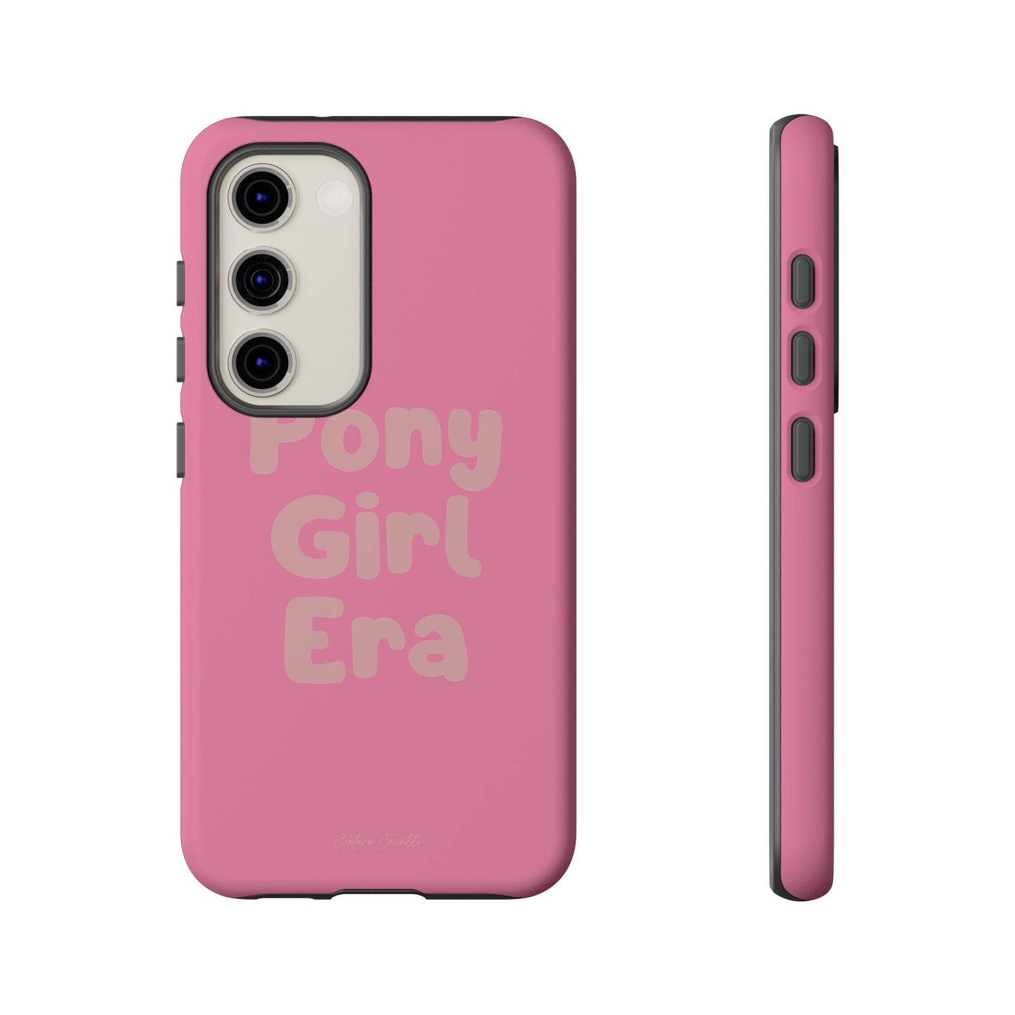 Pony Girl Era Phone Case — Pink Retro Text Protective Tough Case