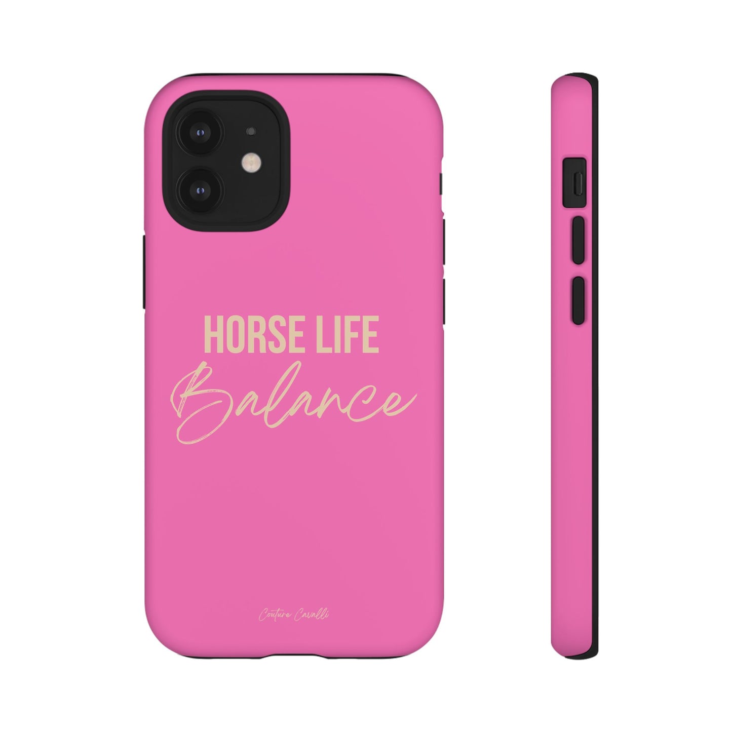 Horse Life Balance Phone Case - Pink Tough Protective Cover