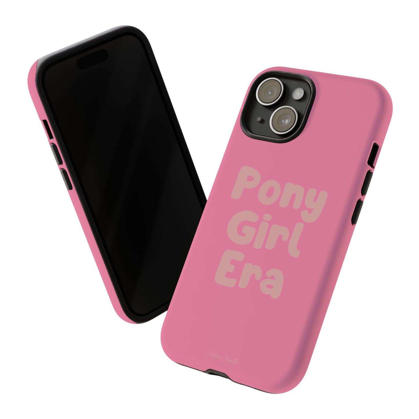 Pony Girl Era Phone Case — Pink Retro Text Protective Tough Case