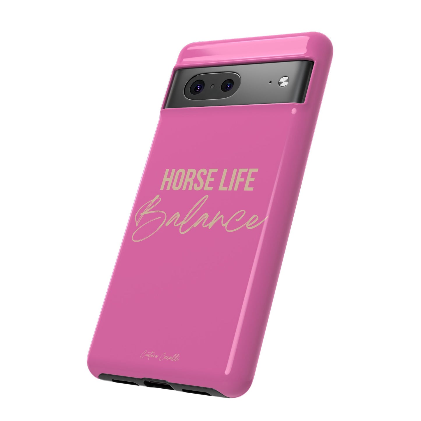 Horse Life Balance Phone Case - Pink Tough Protective Cover