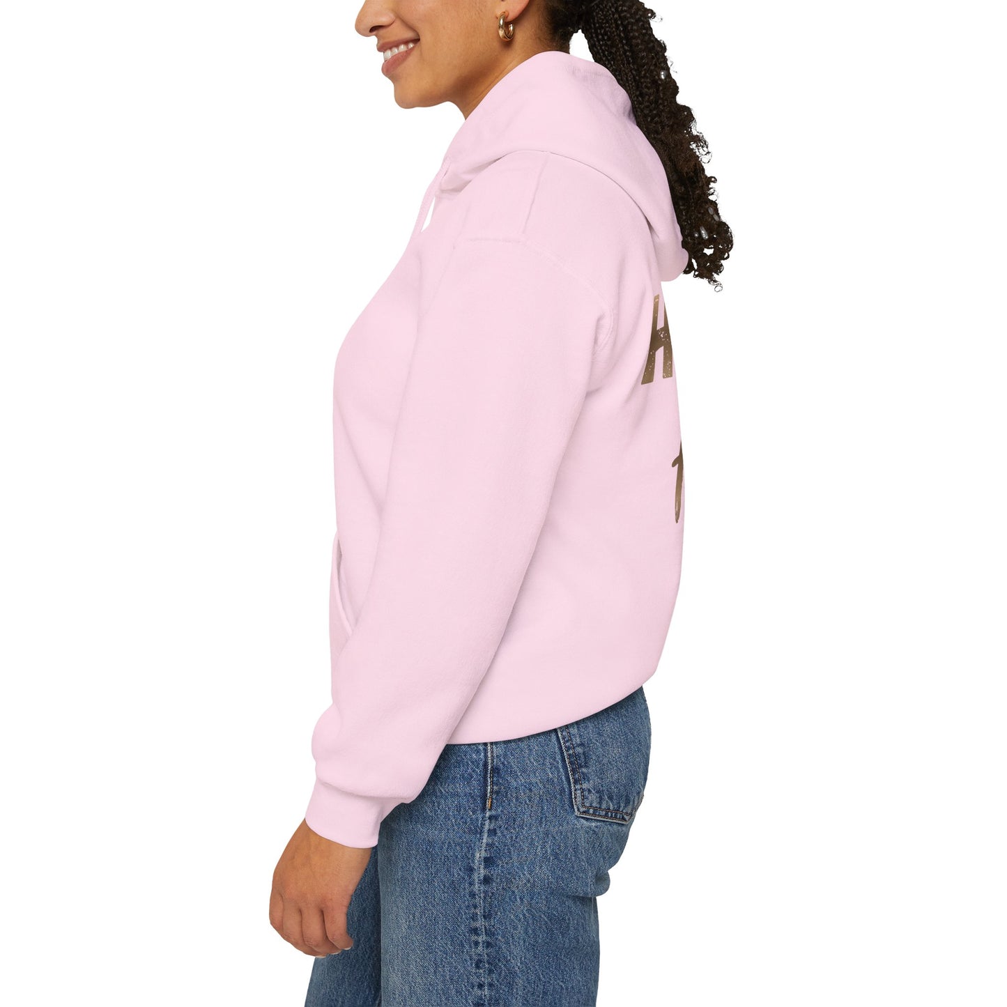 Horse First Hoodie — Equestrian White Pullover with 'Horse First.' Gold Script