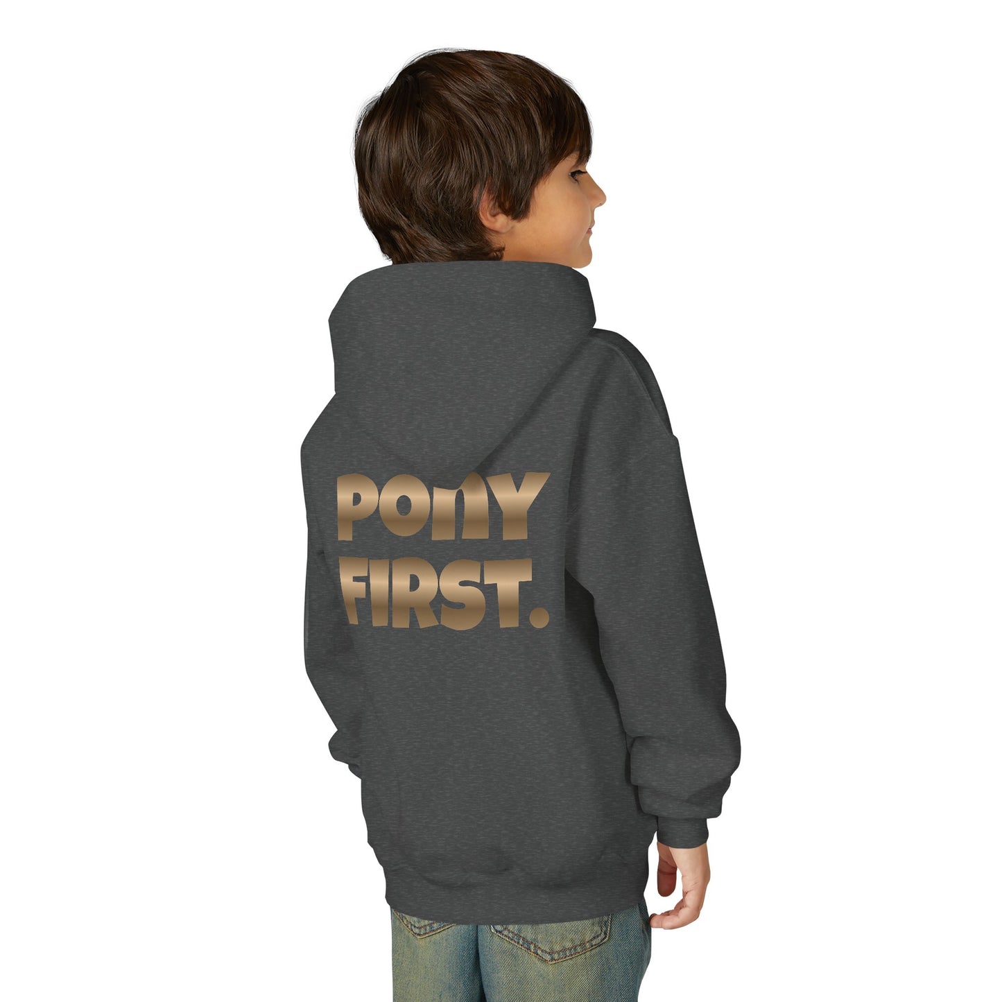 Personalisiert: Pony First Kinder-Hoodie – Mit eigenem Namen oder Ponynamen