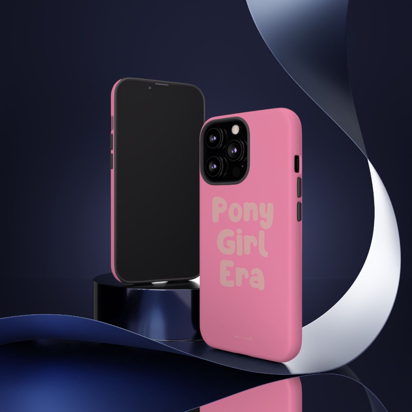 Pony Girl Era Phone Case — Pink Retro Text Protective Tough Case