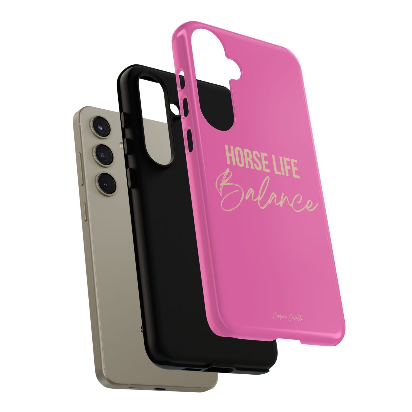 Horse Life Balance Phone Case - Pink Tough Protective Cover