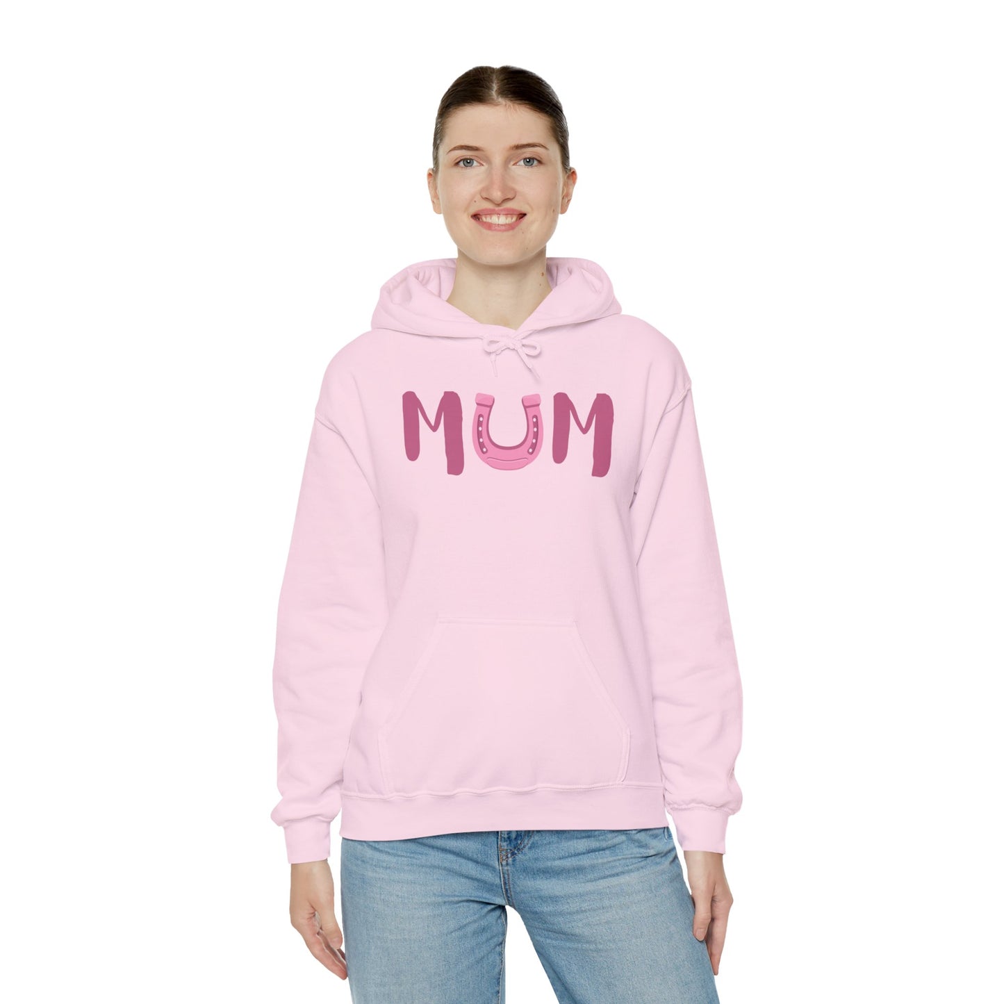 MUM Reitsport Hoodie personalisiert am Ärmel mit Pferdename – Pink Horse Mum Hoodie – emotionales Stall Statement