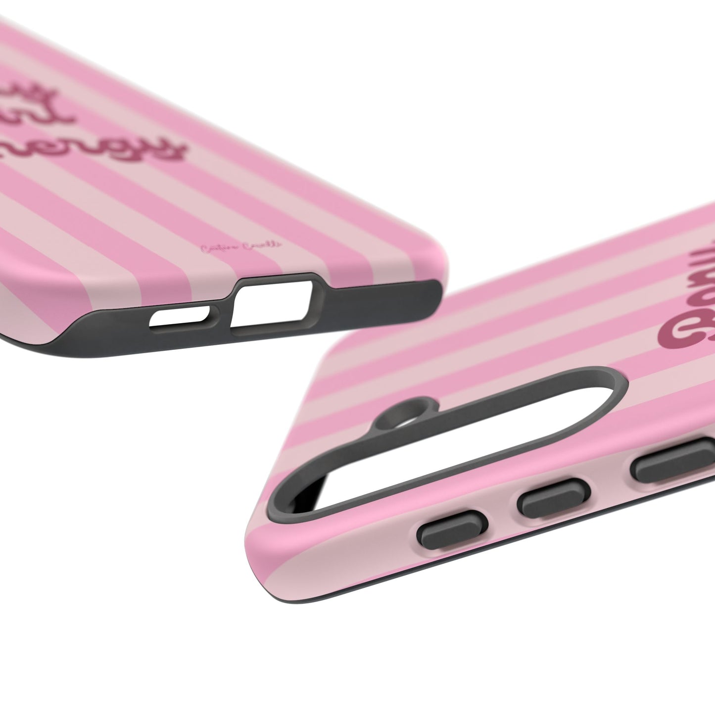 Pony Girl Energy Tough Phone Case — Pink Striped Protective Cover