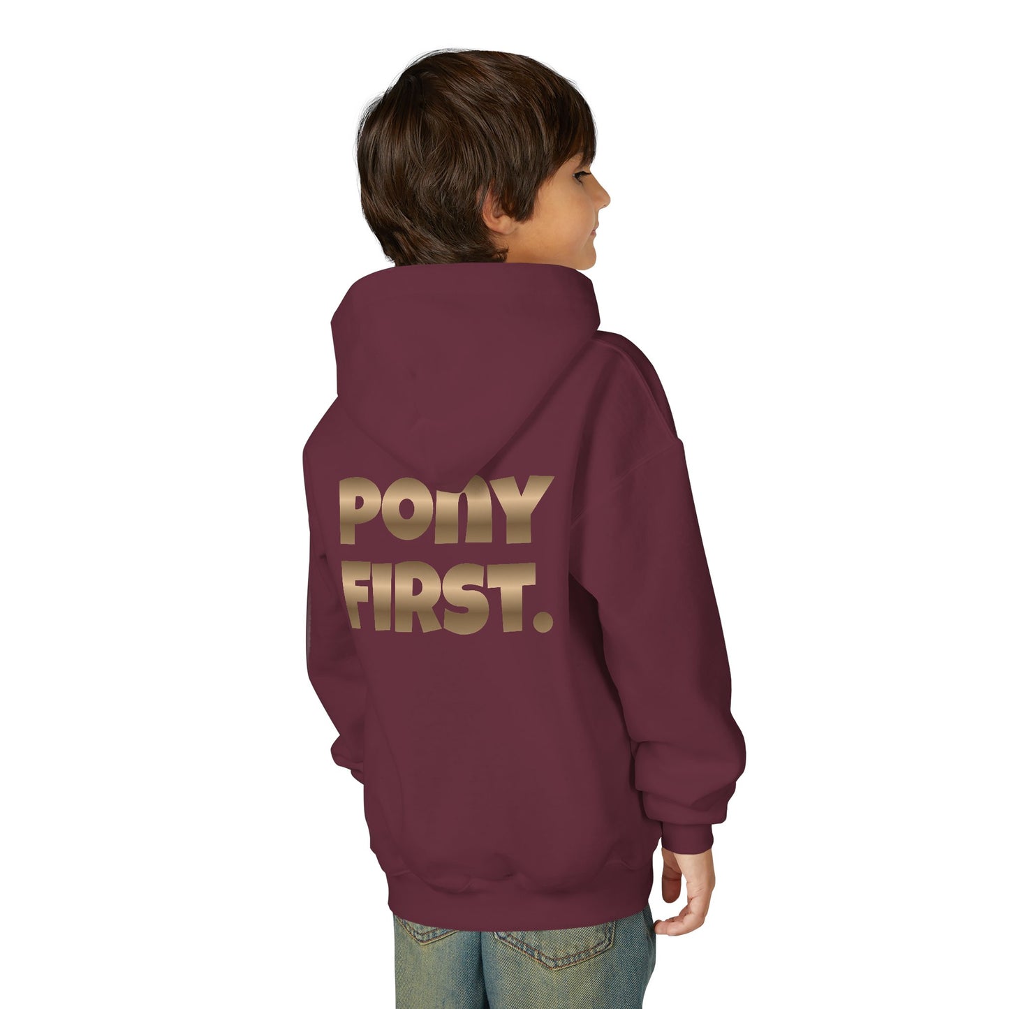 Personalisiert: Pony First Kinder-Hoodie – Mit eigenem Namen oder Ponynamen