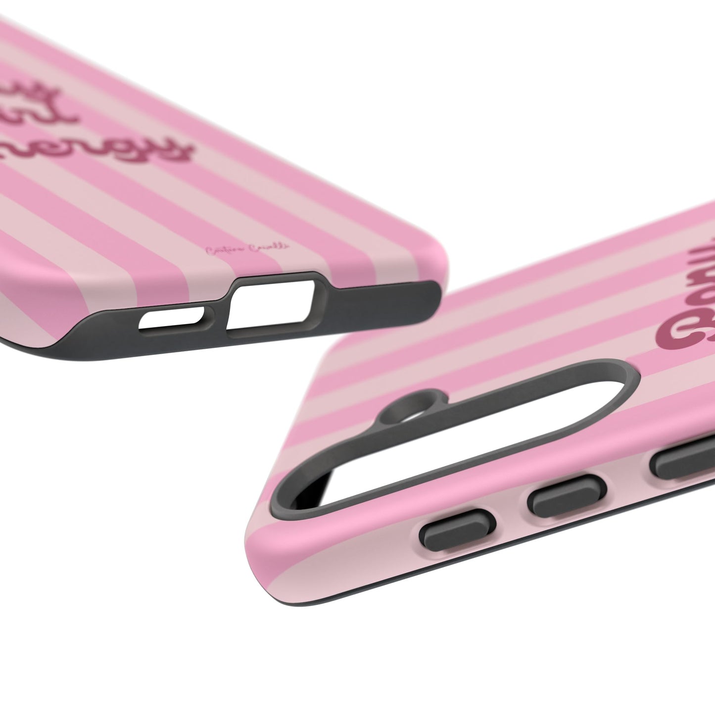Pony Girl Energy Tough Phone Case — Pink Striped Protective Cover
