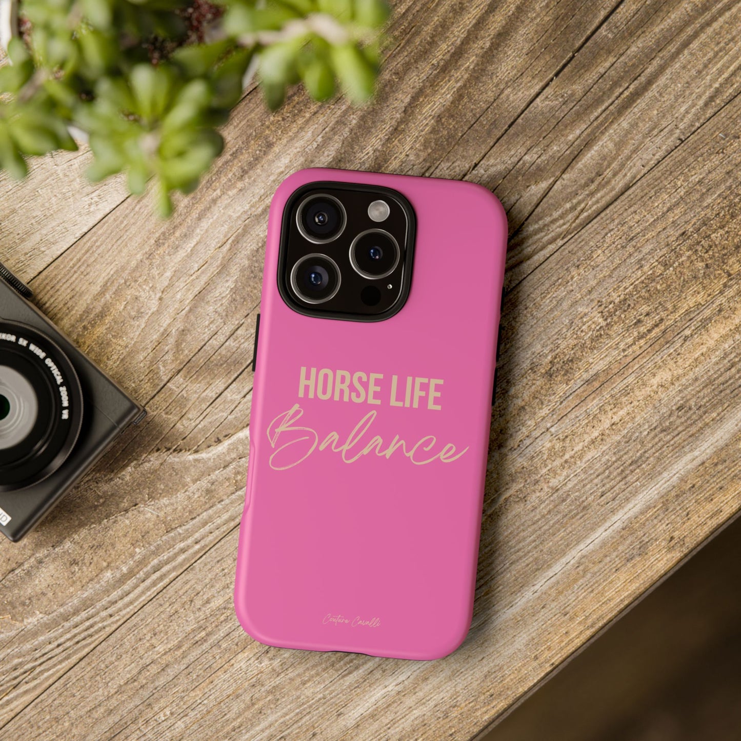 Horse Life Balance Phone Case - Pink Tough Protective Cover