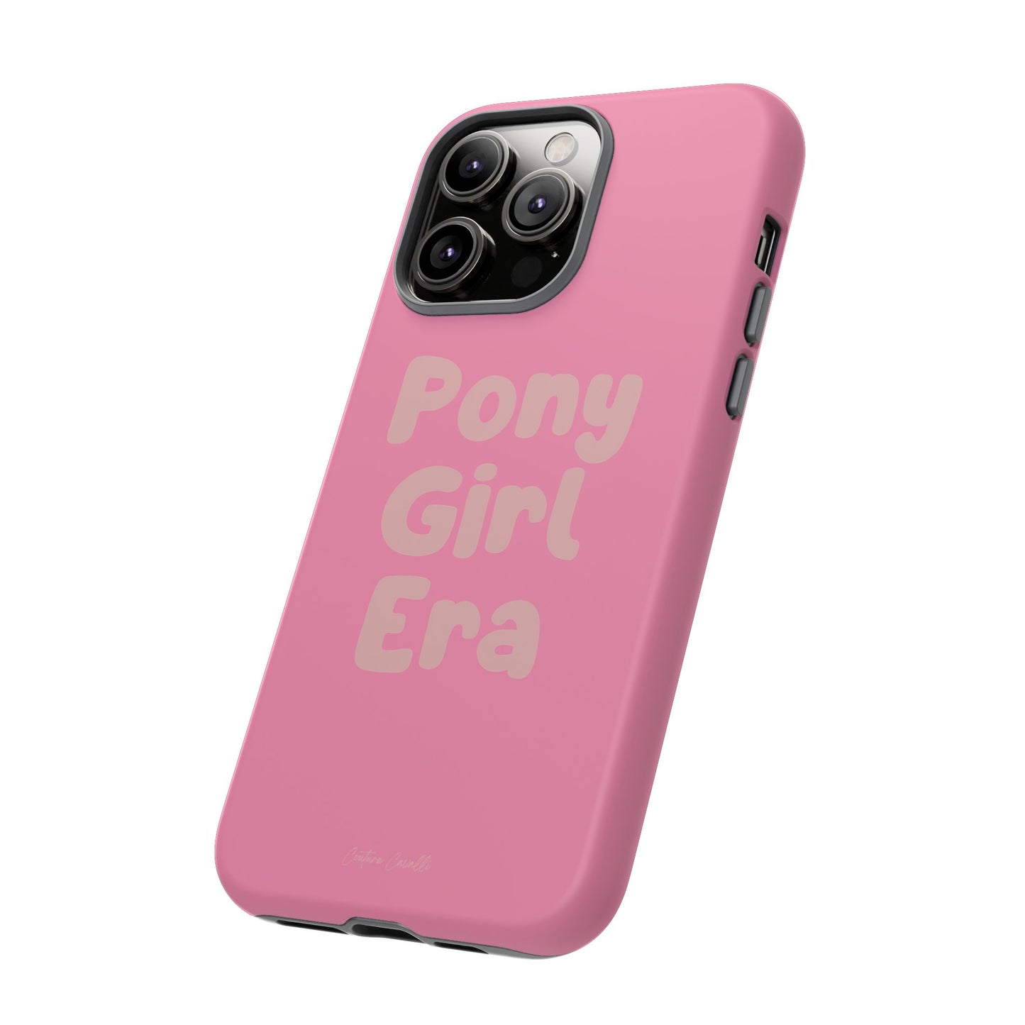 Pony Girl Era Phone Case — Pink Retro Text Protective Tough Case