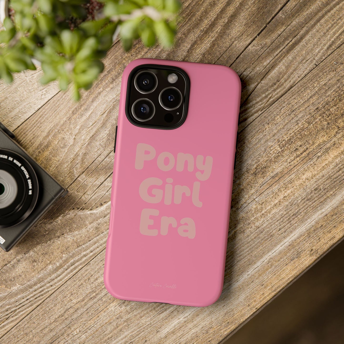 Pony Girl Era Phone Case — Pink Retro Text Protective Tough Case