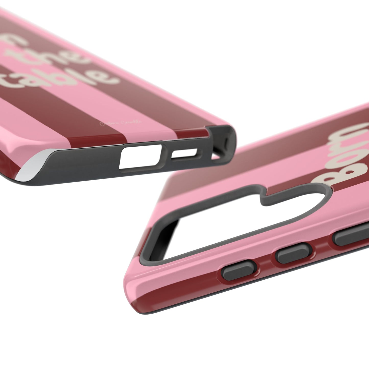 Phone Case — "Born for the Stable" Pink Striped Protective Tough Case