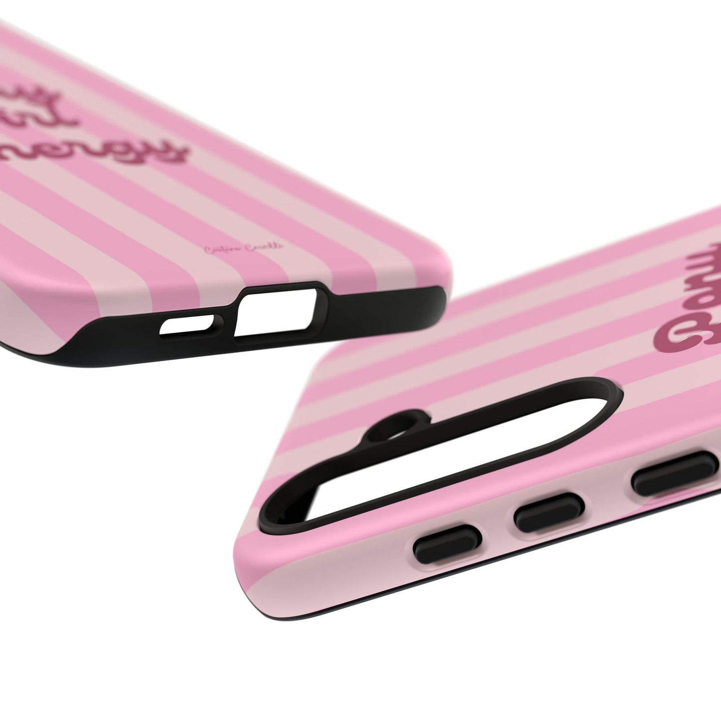 Pony Girl Energy Tough Phone Case — Pink Striped Protective Cover