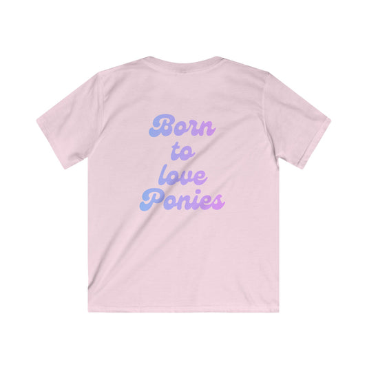 Born to Love Ponies Shirt Kinder – Pony Mädchen Outfit | Reitsport Kinder Kleidung | Stallliebe
