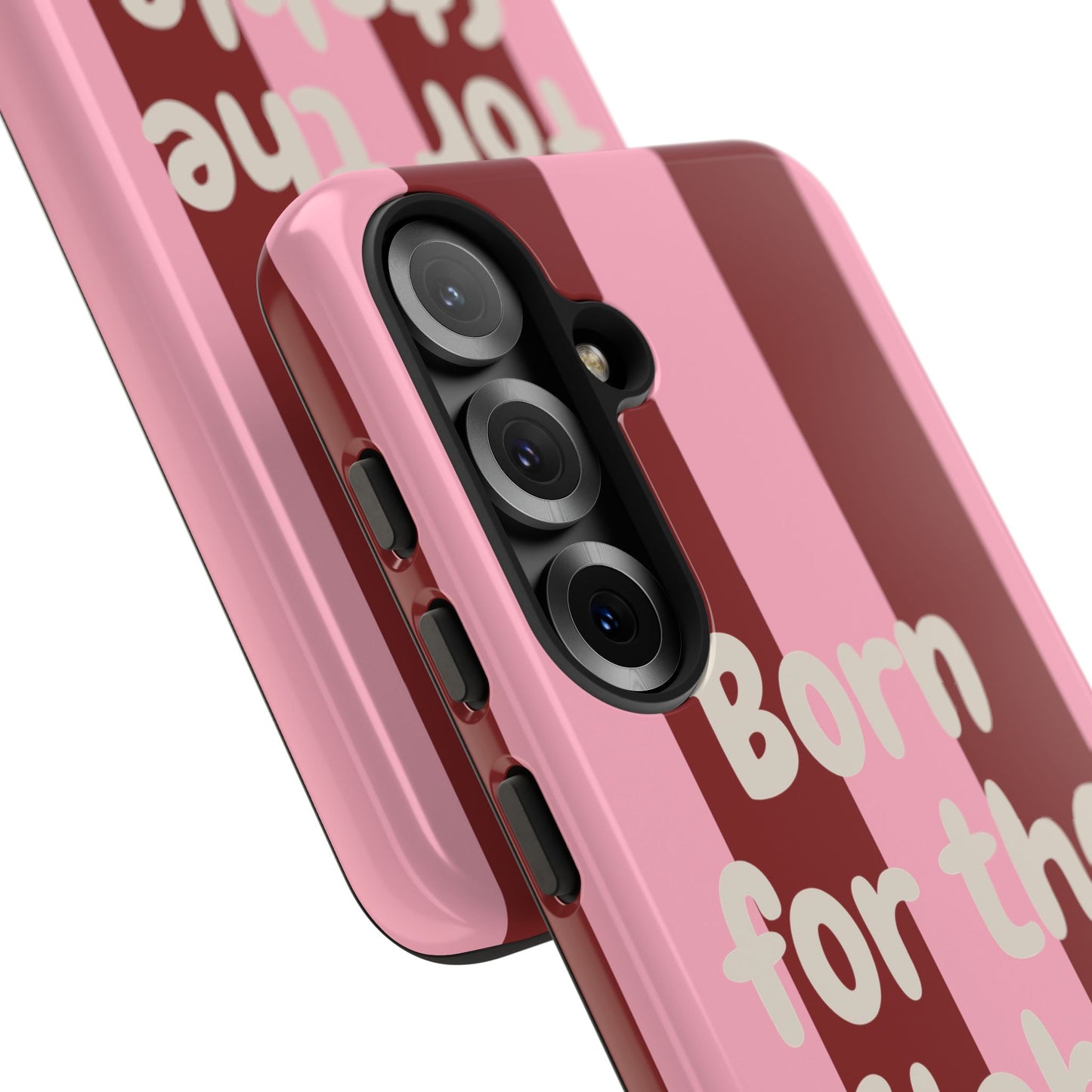 Phone Case — "Born for the Stable" Pink Striped Protective Tough Case