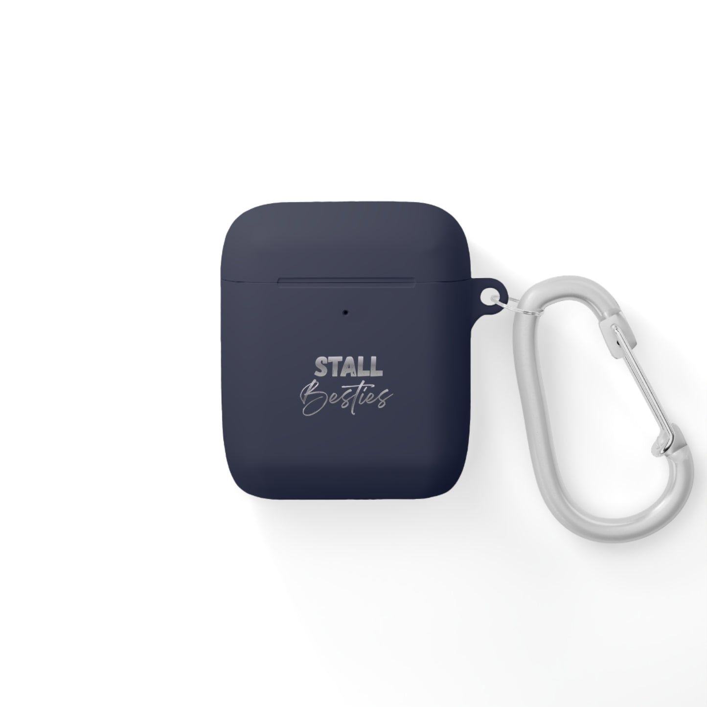 Minimal Personalized AirPods Case Cover — Custom Name Script with Carabiner