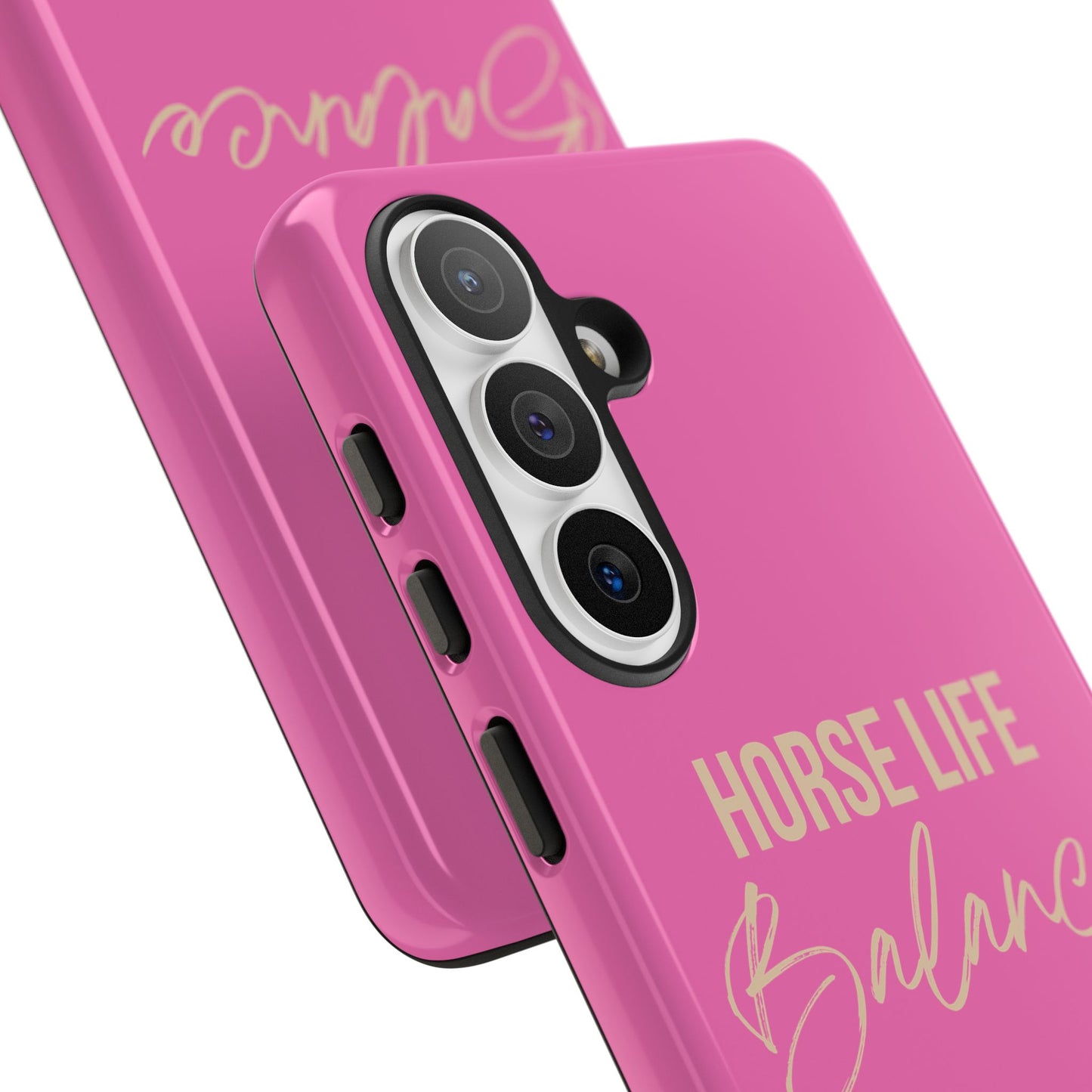 Horse Life Balance Phone Case - Pink Tough Protective Cover