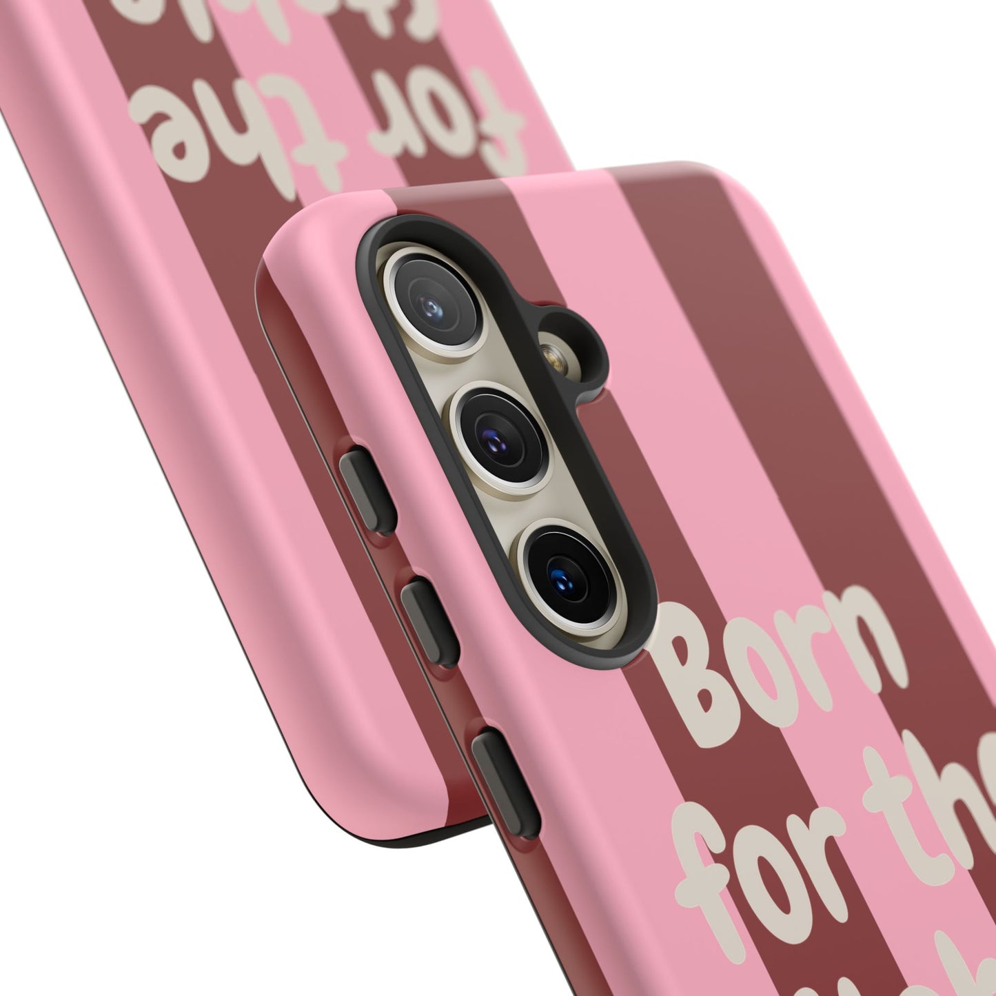 Phone Case — "Born for the Stable" Pink Striped Protective Tough Case