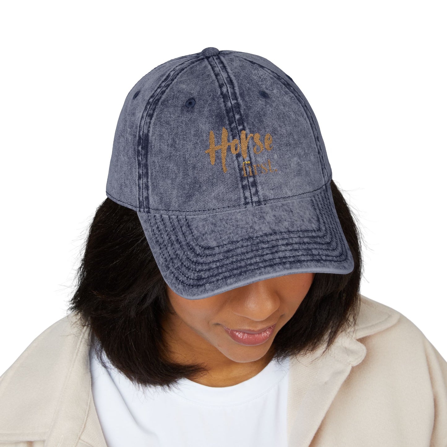 Horse first.Cap - Embroidered Vintage Cap