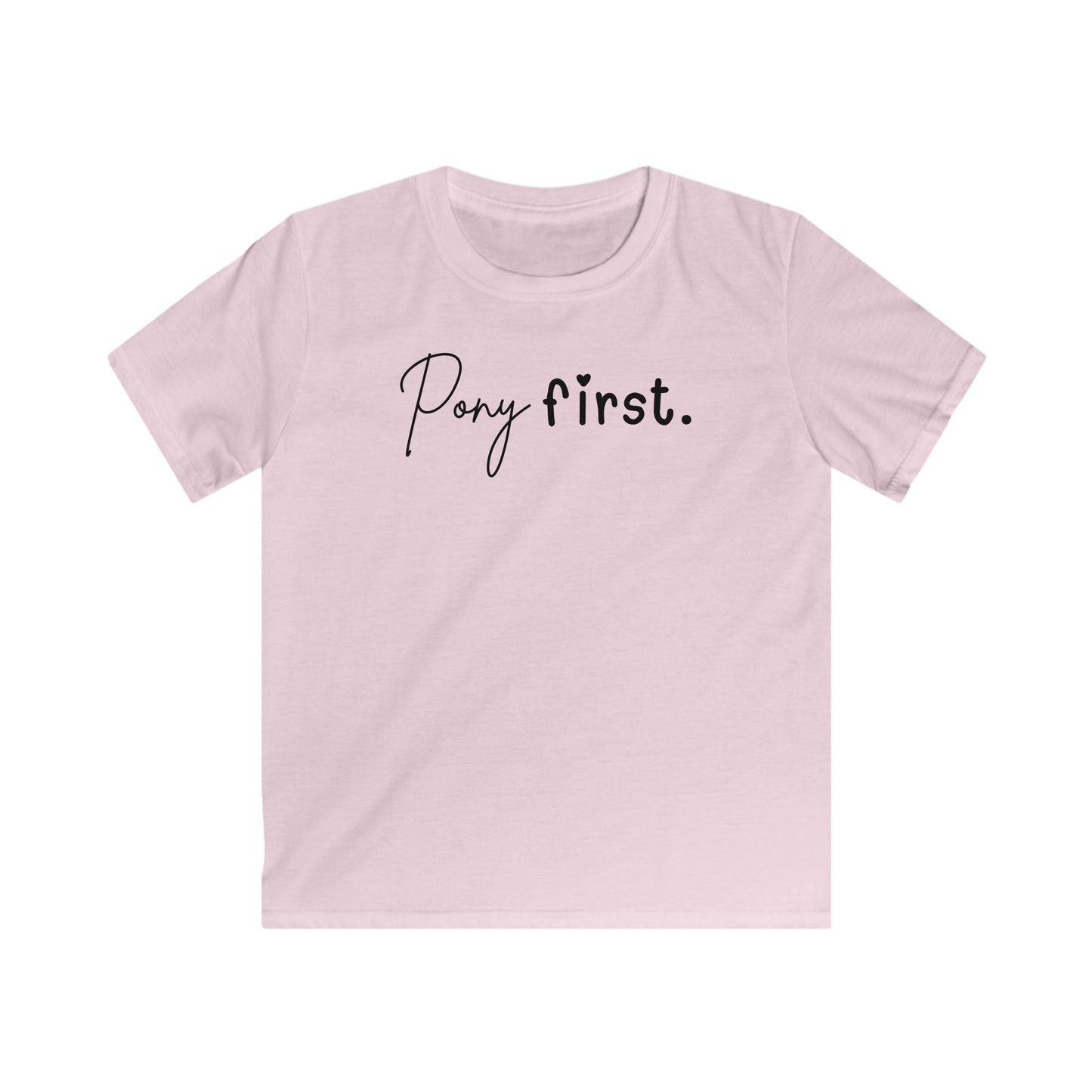 Kinder T-Shirt Pony first - Pferde T-Shirt für Mädchen & Jungen - Pferdeliebe I Geschenkidee für Kinder - Reiterkleidung