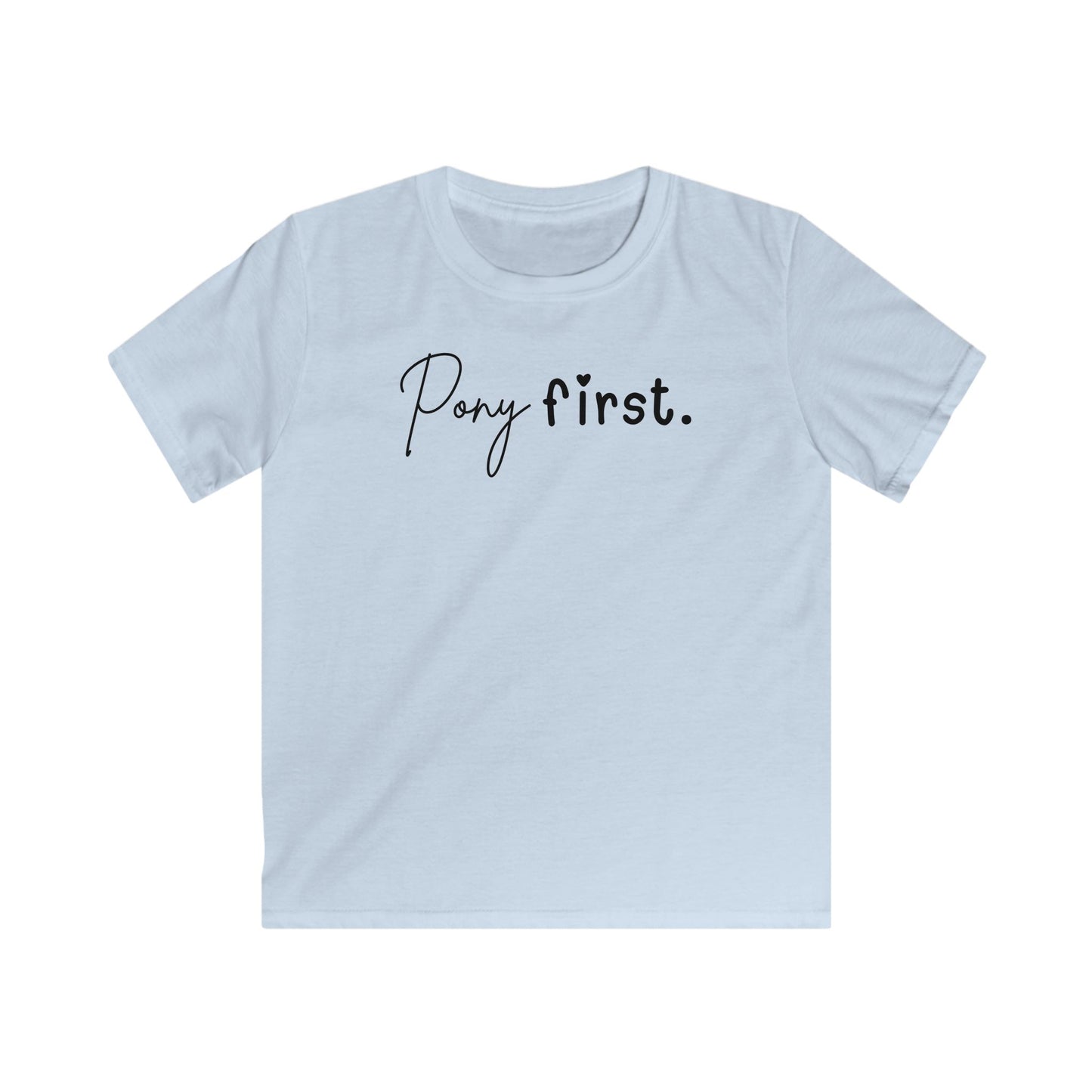 Kinder T-Shirt Pony first - Pferde T-Shirt für Mädchen & Jungen - Pferdeliebe I Geschenkidee für Kinder - Reiterkleidung