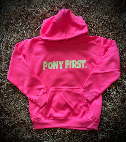 CC Pony first Hoddie Electric Pink